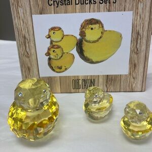 Oleg Cassini Yellow Crystal Duck Set